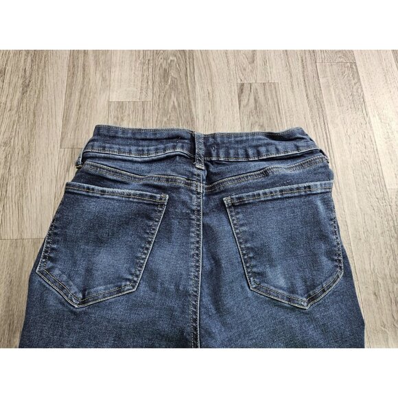 SO Jeans Womens 7/28 Blue High Rise Skinny Distressed Stretch Ripped Dark Wash - Picture 5 of 14